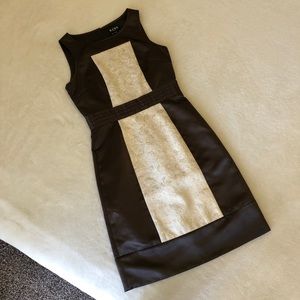 Brown and cream tweed dress